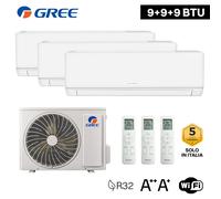 Climatizzatore inverter COSMO trial split Wi-Fi 9000 + 9000 + 9000 Btu GREE R32