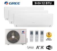 Climatizzatore inverter PULAR trial split Wi-Fi 9000 + 9000 + 12000 Btu GREE R32