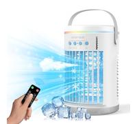 Climatizzatore mobile, 5 in 1, condizionatore d'aria portatile, senza tubo di scarico, mini climatizzatore con spray e luce notturna colorata, condizionatori mobili per casa, ufficio, campeggio, 1400