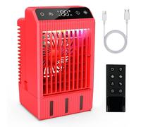 Climatizzatore mobile, refrigeratore d'aria silenzioso con serbatoio dell'acqua da 1000 ml, timer da 2 a 12 ore, luce notturna, mini climatizzatore senza tubo di scarico, adatto per camera da letto