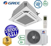 Climatizzatore mono a cassetta 8 vie Gree 18000 Btu R32 - telecomando e pannell