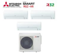 Climatizzatore Trial Split Mitsubishi Electric Smart Msz Hr 12+12+12 Mxz-3Ha50v
