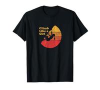Climb Like a Girl - Distressed Retro Rock Climbing Maglietta