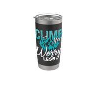Climb More Worry Less Loves Rock Boulder Rock Climbing Bicchiere termico in acciaio inox doppia parete