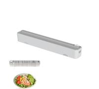 Cling Wrap Dispenser, Magnetic Refillable Holder Box Wall Mount Reusable Cling Film Dispenser with Slide Cutter for Kitchen Fridge Cabinet Baking Paper