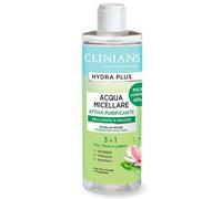 CLINIANS | Acqua Micellare Rimozione Trucco Purificante Hydra Plus Active, Dermatologicamente Testato, Deterge Delicatamente, Made in Italy, 400 ml