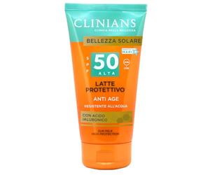 CLINIANS | Latte Protettivo Anti Age SPF50, con Acido Ialuronico, 150mL