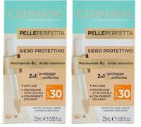 CLINIANS | Pelle Perfetta Siero Protettivo SPF30, Dermatologicamente Testato, Made in Italy, 25 ml (Confezione da 2)