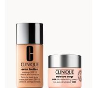 Clinique Even Better Vitamin Makeup Foundation & Moisture Surge 100H Hydrator Moisturiser Bundle (Various Shades) - WN 01 Flax WN 01 Flax