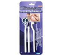 Clinodent Trio - Kit Anti Tartaro con Gommina Sbiancante per Denti, Specillo Levatartaro e Specchietto Dentale