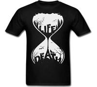 CLINSIS Life Running out Death Change Hourglass Sand Destruction T Shirt Tee Unisex Black 3XL