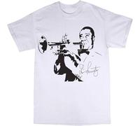 CLINSIS Louis Armstong Jazz Wonderful World La Vie En Rose Unisex Tees Men's T Shirt White XXL