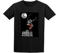 CLINSIS Men's an American Werewolf in London Horror Movie O Neck Cotton T Shirt Black S