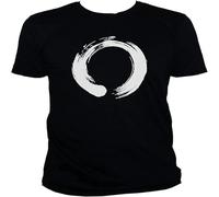 CLINSIS Men's Enso Circle Zen Buddhism Japanese Calligraphy Sign T Shirt Unusual Fit Black XXL