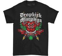 CLINSIS Men's Rose Tattoo Tee T-Shirt Casual Graphic Vintage Gift Tops Black S