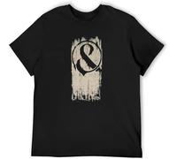 CLINSIS Men's Round Neck T Shirt of Mice Men Brush Strokes Tees Band Music Short Sleeves Black L