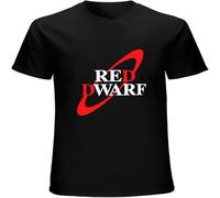 CLINSIS Red Dwarf Logo Men's T-Shirt Casual Graphic Vintage Gift Tops Black 3XL