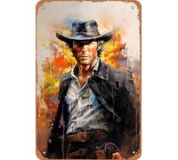 Clint Eastwood The Outlaw Josey Wales West Cowboy Movie Poster Vintage Targa in metallo per bar, grotta, ufficio, garage, casa, decorazione artistica da parete, regalo per uomo, 30,5 x 20,3 cm