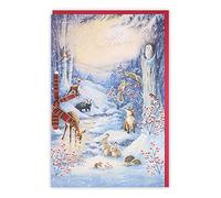 Clintons: Animals In Snowy Frost Scene - Biglietto di Natale per sorella e fratello in legge