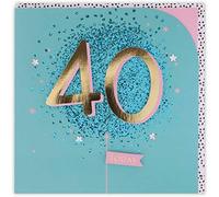 Clintons: Biglietto di auguri per 40° compleanno, motivo: 40° traguardo, 159 x 159 mm, multicolore
