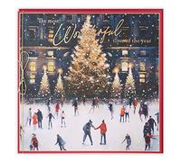 Clintons: Biglietto di Natale generale con scena di pattinaggio, biglietti di Natale tradizionali, biglietto di Natale per amici, biglietti di Natale Clintons blu, 192 x 192,1169576