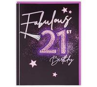 Clintons: Pose Neon Lettering, 21° Milestone Biglietto di auguri di compleanno, 149 x 195 mm, multicolore