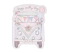 Clintons: Retro Van con bandierine di nozze 11 x 15 cm