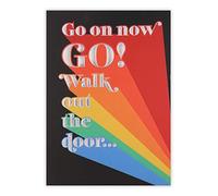 Clintons: Testo con arcobaleno goccia Shadow, Sorry Your Leaving Card, 11x15cm