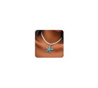 Cliory Collana Boho con ciondolo a forma di stella marina e stella marina, collana girocollo a strati in velluto bianco, gioiello estivo da spiaggia per le donne