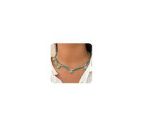 Cliory Collana girocollo con perline turchese bohémien, collana con ciondolo a moneta, gioielli estivi da spiaggia per le donne
