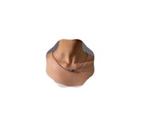 Cliory Collana girocollo in pelle marrone con ciondolo turchese da donna