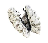 Clip a banana floreale piccola nuvola da 1 pezzo, accessori for chignon dietro la testa donna(1pc beige floral)