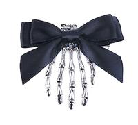 Clip a becco d'anatra punk, gotico, scheletro, mano, ossa per capelli, clip laterali, per Halloween, coda di cavallo, cosplay, forcine per capelli gotiche