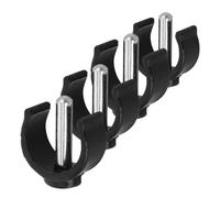 Clip a C per Bastone da Passeggio, 4 Pezzi, Nero, Abs, Acciaio | Aggancio Rapido, Rimozione Semplice, per Uso Quotidiano e Viaggio, per Stampelle e Bastoni