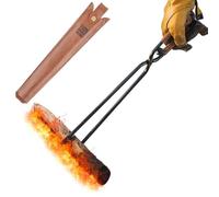 Clip a carbone resistente al calore antiscivolo portatile | Pinze lunghe per grigliare, cucinare, barbecue, carbone, braciere, falò, accessori per caminetto, carbone