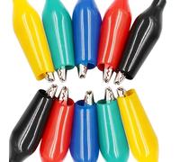 Clip a coccodrillo isolate, 10 pezzi, connettori in metallo multicolore per test elettrici, multimetro e circuiti 51CH116