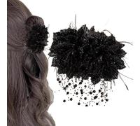 Clip a granchio per capelli,Barrette Floreali con Tasselli e Perline in Chiffon | Grandi clip a granchio | per Appuntamenti Vacanze Scuola Ballo Viaggi Donne Ragazze Casa Ufficio