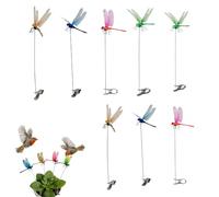 Clip a libellula per tenere lontana la mosca - Decorazione finta decorativa 3D, esca a forma di libellula, per esterni, cortile, patio, fattoria, frutteto, cortile, balcone, ringhiere, alberi da