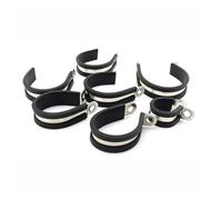 Clip a P rivestite in gomma in acciaio inossidabile 304 | Diverse misure, 2 pezzi, for il fissaggio di tubi e cavi(14mm)