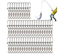 Clip a scatto per esche da pesca, e clip per esche da pesca - 50 pezzi di collegamento per esche per lenza d'acqua salata, anelli a otto forme, connettore, pesca in acqua salata, girelle a scatto