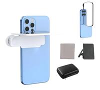 Clip a specchio riflettente-Cattura riflessi mozzafiato all'istante,Kit clip a specchio per fotocamera posteriore dello smartphone,Riflessione a specchio regolabile (Bianco)