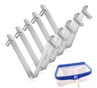 Clip a V in acciaio inossidabile per pali da piscina per spazzole per piscine e spa, progettate per adattarsi ai pali standard e ridurre i problemi di impigliamento (5 pezzi)