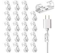 Clip adesive per cavi, set da 20 pezzi per la gestione dei cavi, supporti adesivi acrilici senza, custodia universale per accessori, organizer per cavi di alimentazione Ethernet USB, casa e