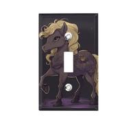 Clip Art of A Horse 1-Gang Placche da parete per interruttore a levetta singola piastra decorativa da parete in metallo per cucina fattoria camera da letto bagno Art Decor