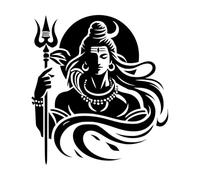 clip art ornamentale della silhouette del signore Shiva Decalcomanie con incisioni di pregio 54.6x59.9cm Diverse opzioni di dimensioni Nero