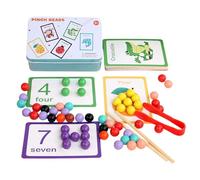 Clip Beads Matching Set - Number Card Color Sorting Learning System