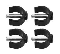 Clip C a Molla per Bastoni 4 Pezzi, Acciaio ABS Nero | Blocco Antiscivolo, per Telai Deambulatori e Bastoni, Uso Interno ed Esterno, 3,2x2,7x1,4cm, Perni