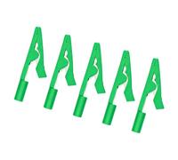Clip cablaggio compatibile con a banana 2 mm 41, Green | Set isolato da 5 per controlli circuiti, esercitazioni sui cavi e laboratori fisica