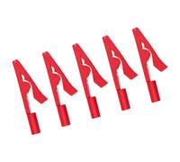 Clip cablaggio compatibile con a banana 2 mm 41, Red | Set isolato da 5 per controlli circuiti, esercitazioni sui cavi e laboratori fisica