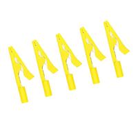 Clip cablaggio compatibile con a banana 2 mm 41, Yellow | Set isolato da 5 per controlli circuiti, esercitazioni sui cavi e laboratori fisica